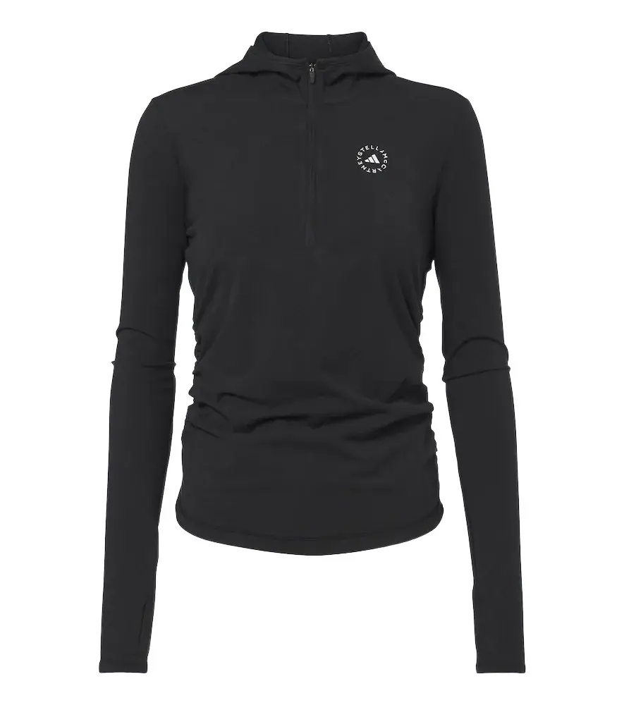 adidas by Stella McCartney Logo jersey half-zip hoodie