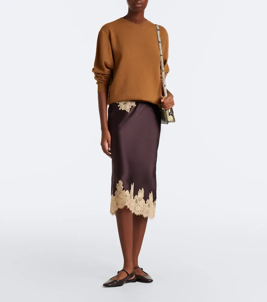 DÔEN Dôen Elowen lace-trimmed silk satin slip skirt | Thumbnail 2 DÔEN Dôen Elowen lace-trimmed silk satin slip skirt | Thumbnail 2
