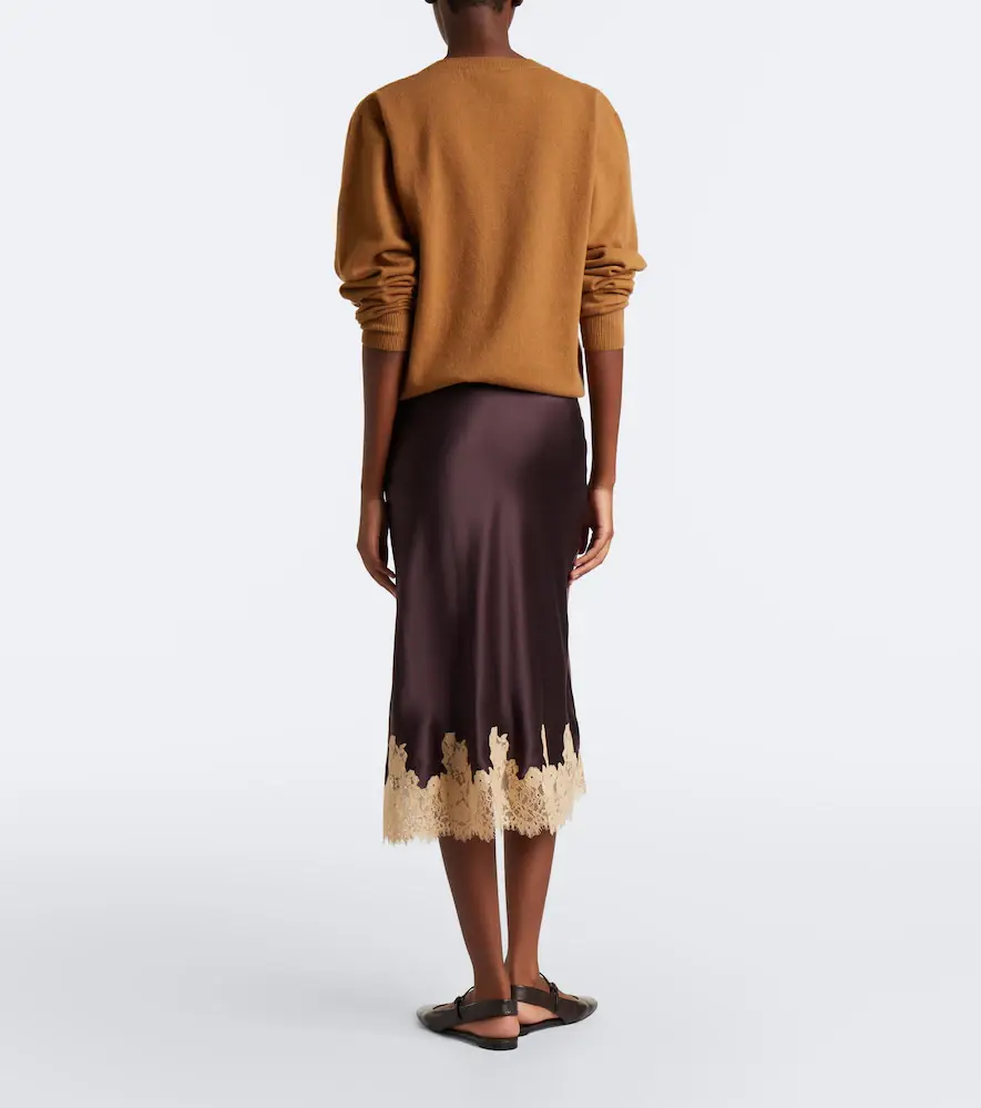 DÔEN Dôen Elowen lace-trimmed silk satin slip skirt | Thumbnail 3 DÔEN Dôen Elowen lace-trimmed silk satin slip skirt | Thumbnail 3