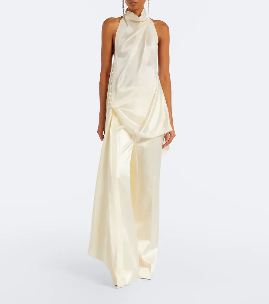 Danielle Frankel Bridal Maude silk crêpe back satin top | Thumbnail 2 Danielle Frankel Bridal Maude silk crêpe back satin top | Thumbnail 2