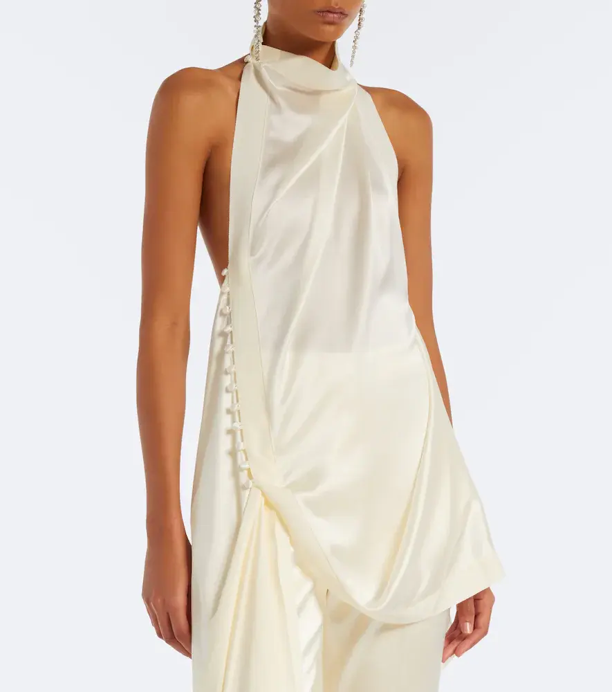 Danielle Frankel Bridal Maude silk crêpe back satin top | Thumbnail 3 Danielle Frankel Bridal Maude silk crêpe back satin top | Thumbnail 3