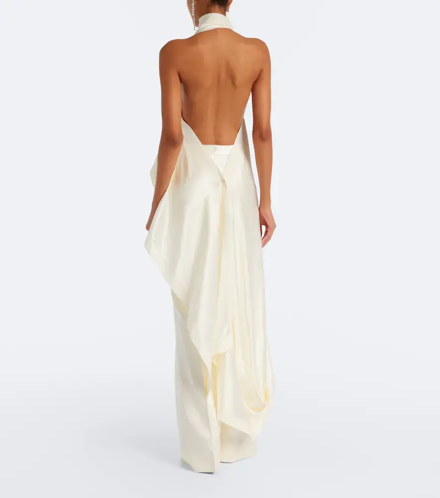 Danielle Frankel Bridal Maude silk crêpe back satin top | Thumbnail 4 Danielle Frankel Bridal Maude silk crêpe back satin top | Thumbnail 4