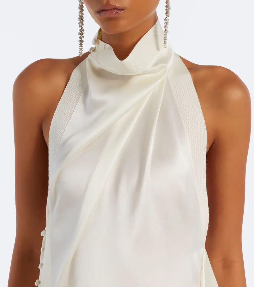 Danielle Frankel Bridal Maude silk crêpe back satin top | Thumbnail 5 Danielle Frankel Bridal Maude silk crêpe back satin top | Thumbnail 5