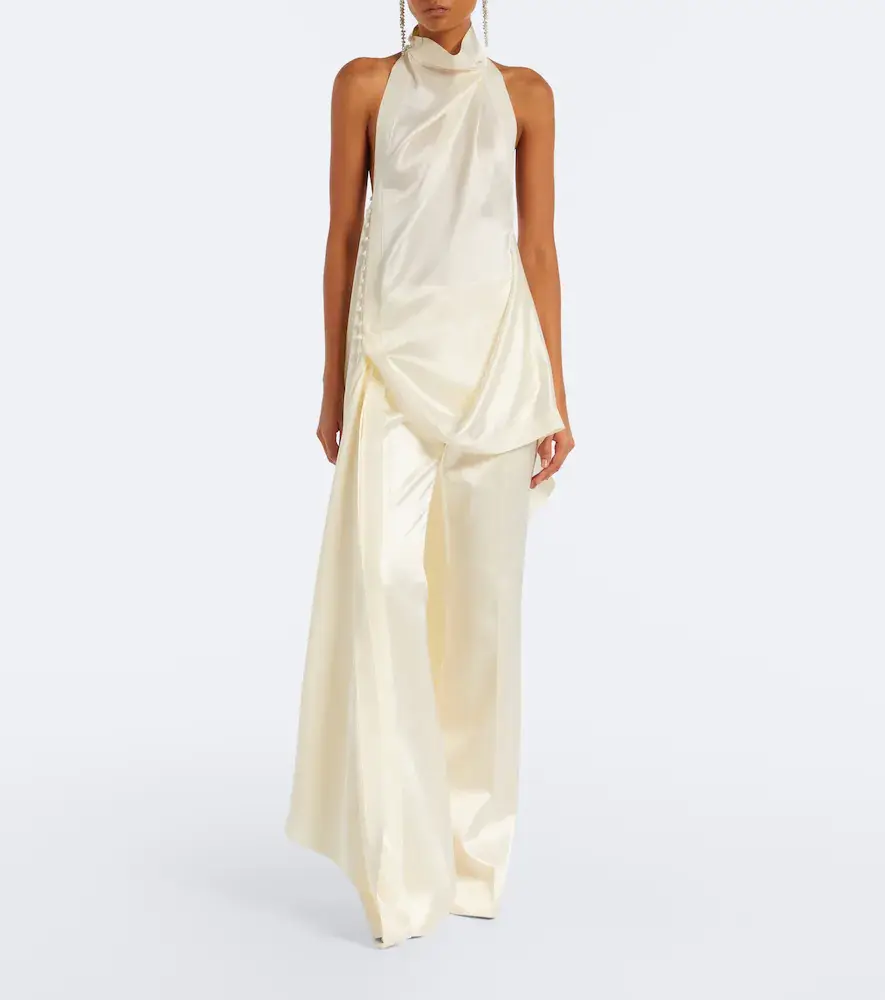 Danielle Frankel Bridal Daulton wool and silk flared pants | Thumbnail 4 Danielle Frankel Bridal Daulton wool and silk flared pants | Thumbnail 4