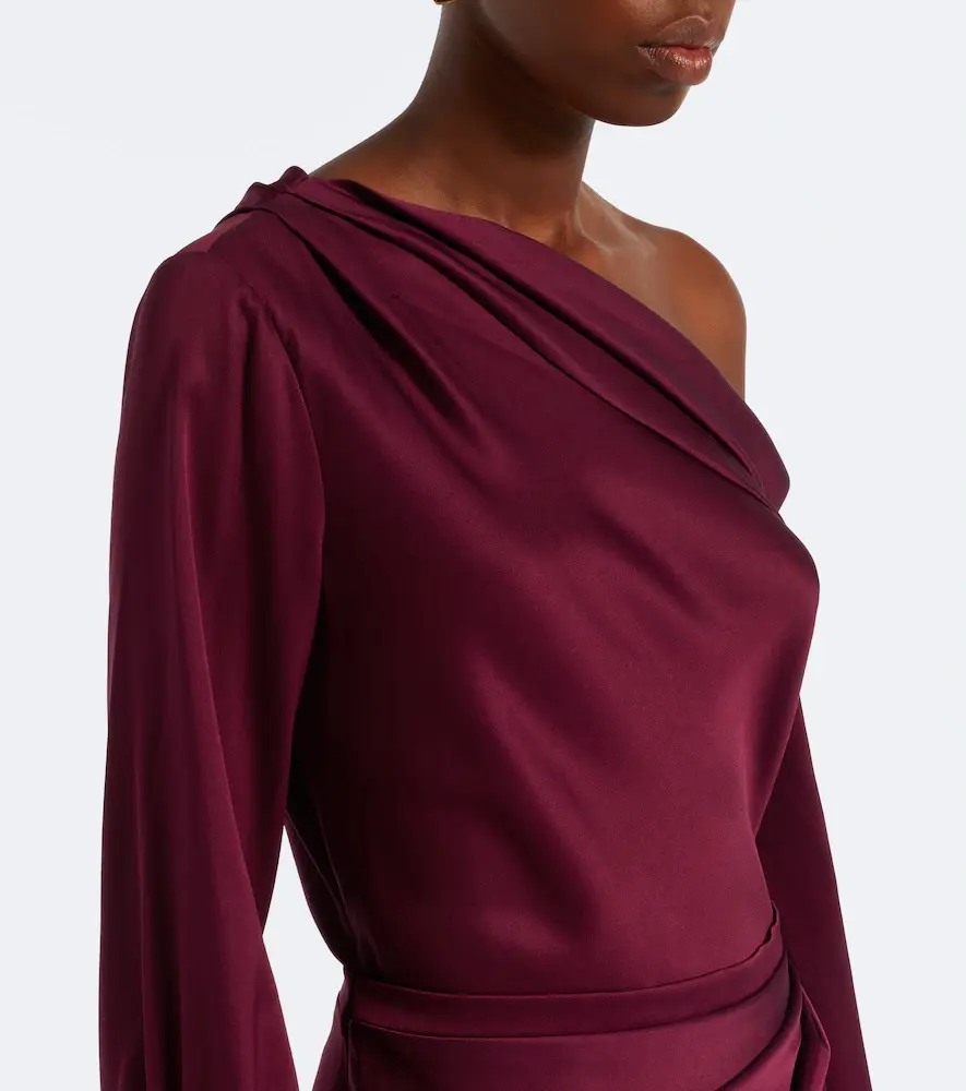 Simkhai Camila draped satin midi dress | Thumbnail 2