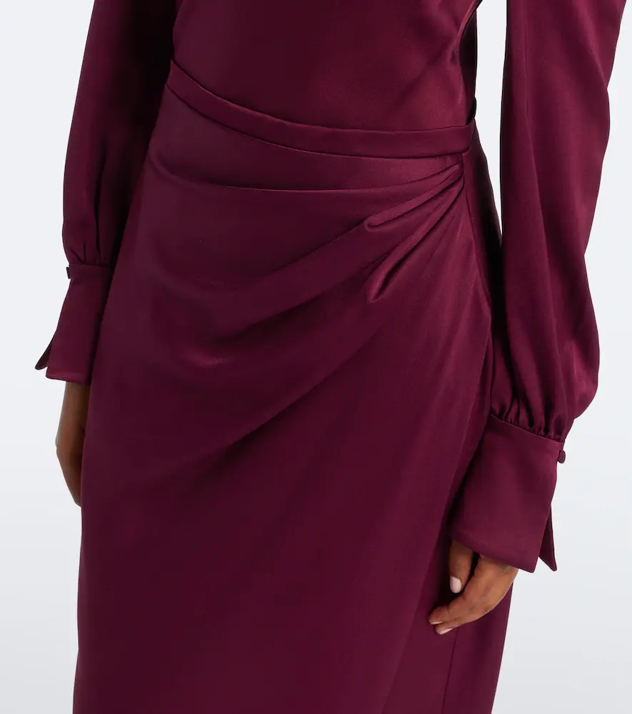 Simkhai Camila draped satin midi dress | Thumbnail 3