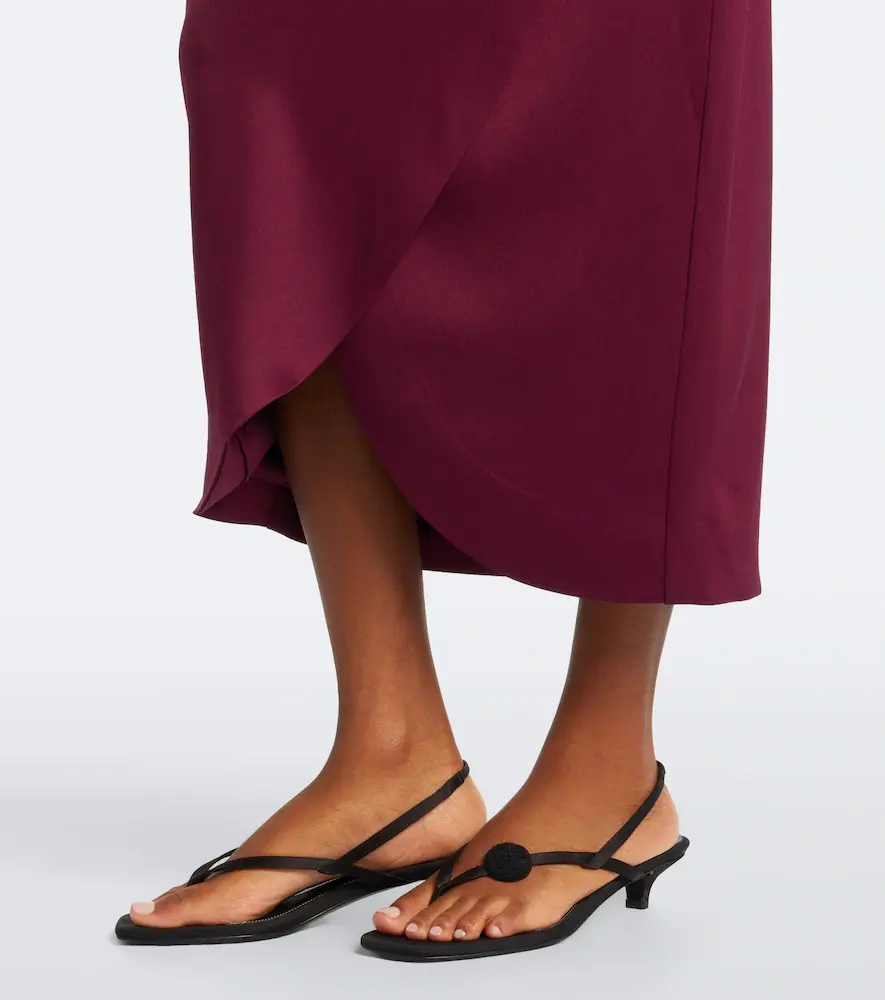 Simkhai Camila draped satin midi dress | Thumbnail 4