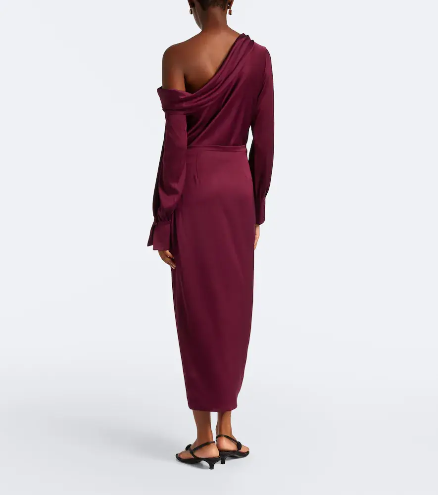 Simkhai Camila draped satin midi dress | Thumbnail 5