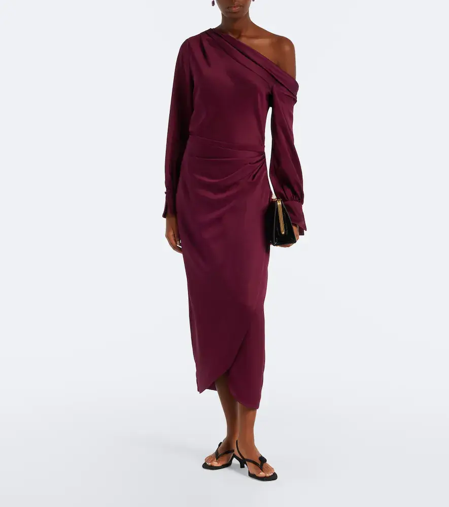 Simkhai Camila draped satin midi dress | Thumbnail 6