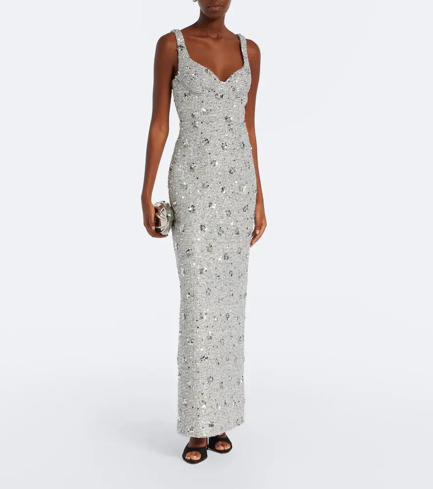 Simkhai Viella sequined tweed gown | Thumbnail 2 Simkhai Viella sequined tweed gown | Thumbnail 2