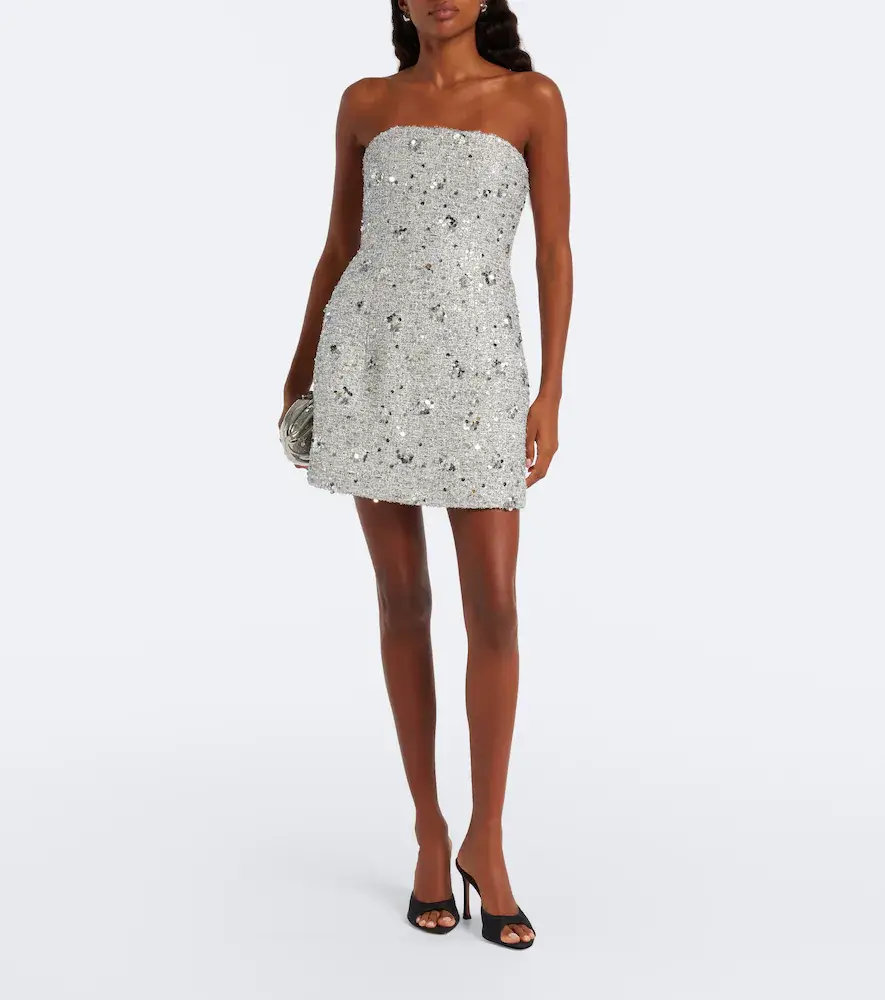 Simkhai Kit sequined tweed bustier dress | Thumbnail 3 Simkhai Kit sequined tweed bustier dress | Thumbnail 3