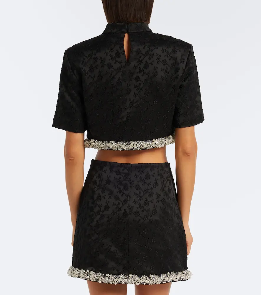 Simkhai Jalen embellished jacquard crop top | Thumbnail 2