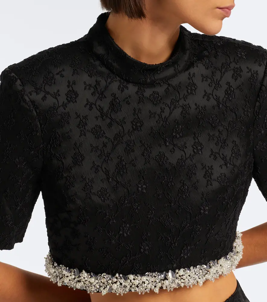 Simkhai Jalen embellished jacquard crop top | Thumbnail 4