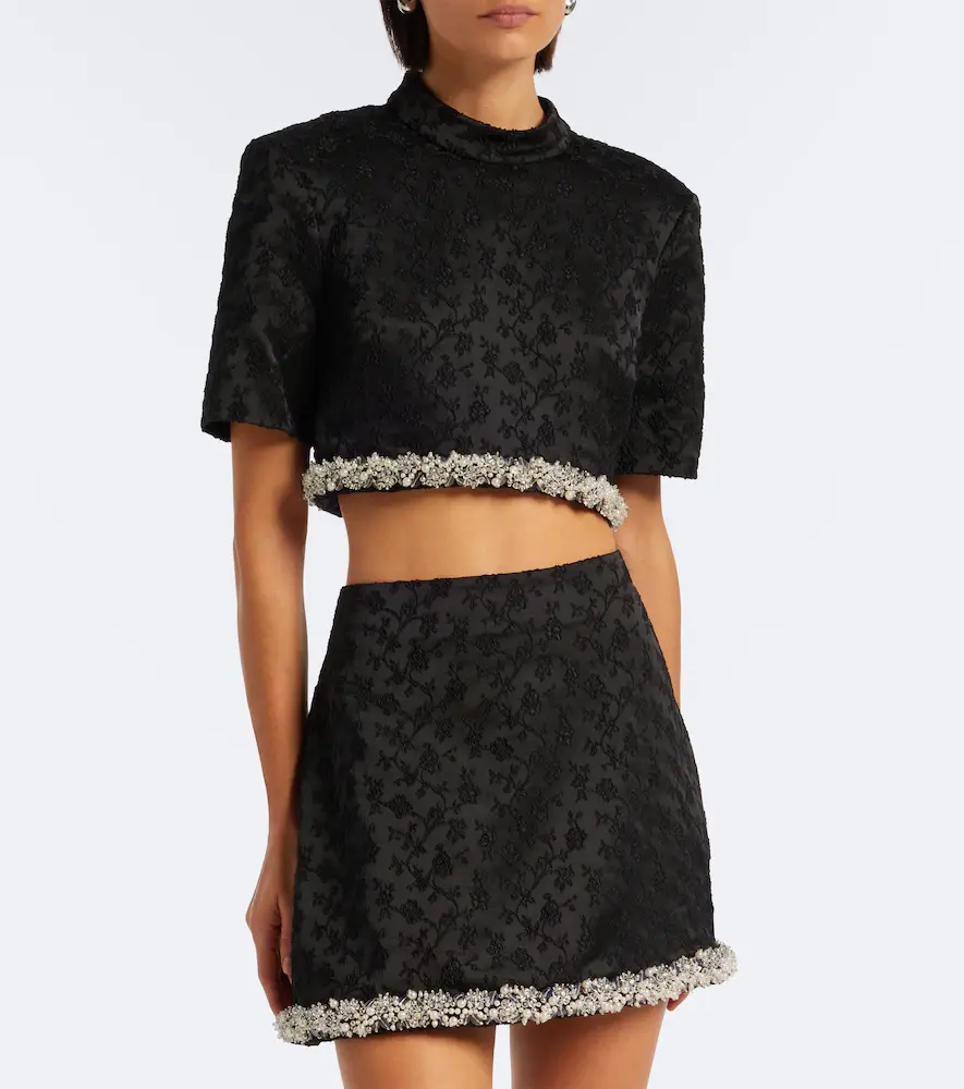 Simkhai Jalen embellished jacquard crop top | Thumbnail 5