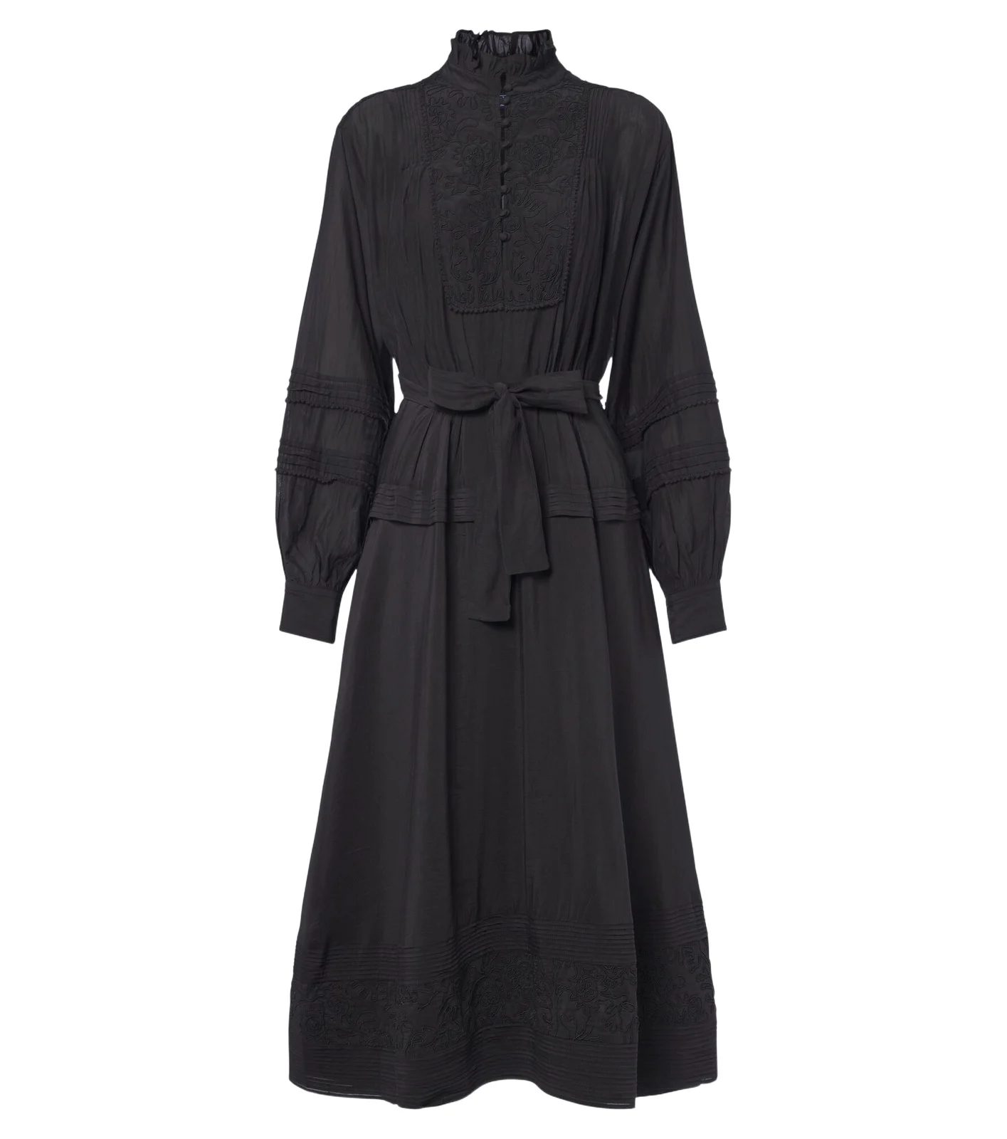 Embroidered ruffled midi dress Embroidered ruffled midi dress