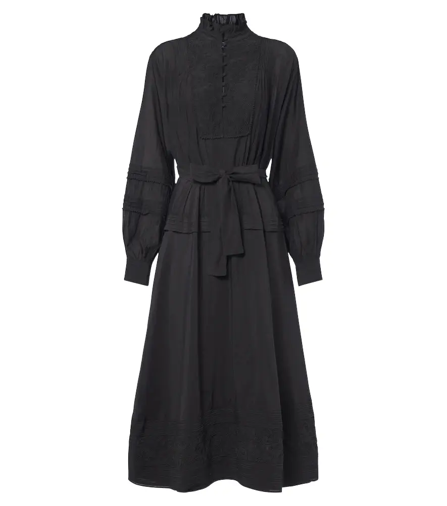 Embroidered ruffled midi dress Embroidered ruffled midi dress