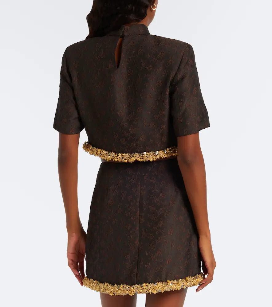 Simkhai Jalen embellished jacquard crop top | Thumbnail 3