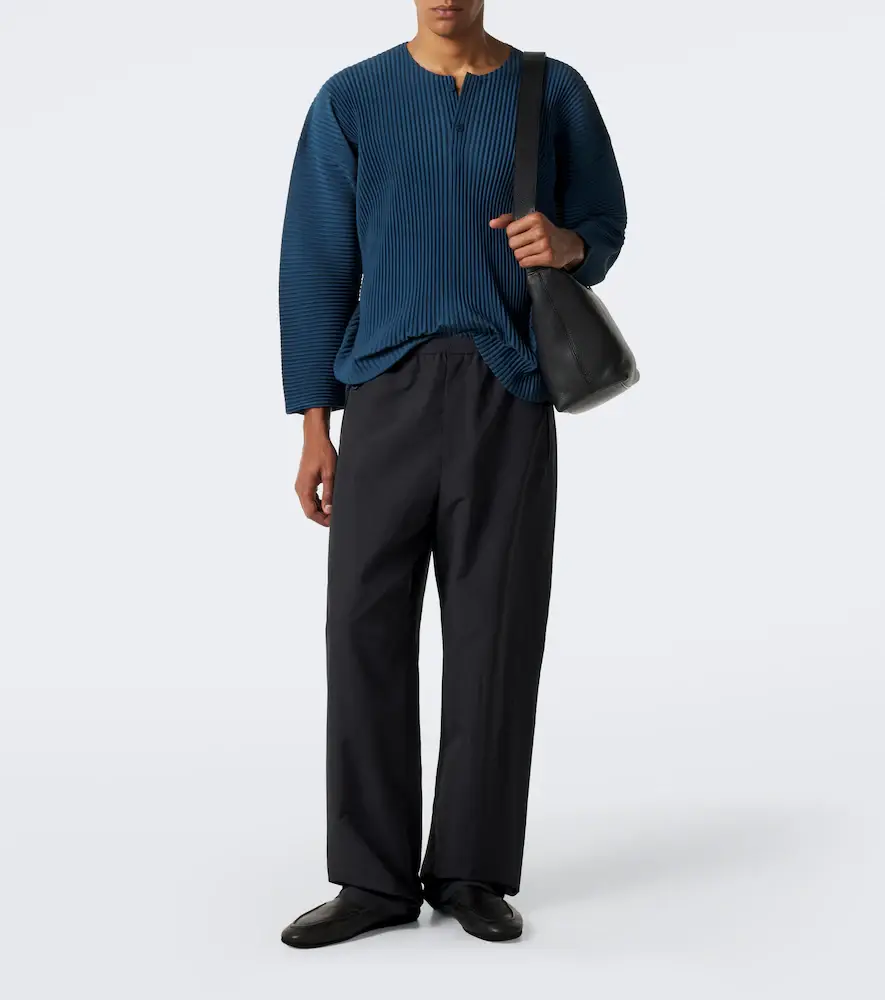Homme Plissé Issey Miyake Homme Plissé Issey Miyake Monthly Colors: September pleated Henley shirt | Thumbnail 4