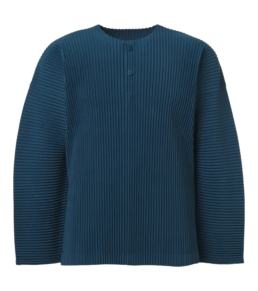 Homme Plissé Issey Miyake Homme Plissé Issey Miyake Monthly Colors: September pleated Henley shirt