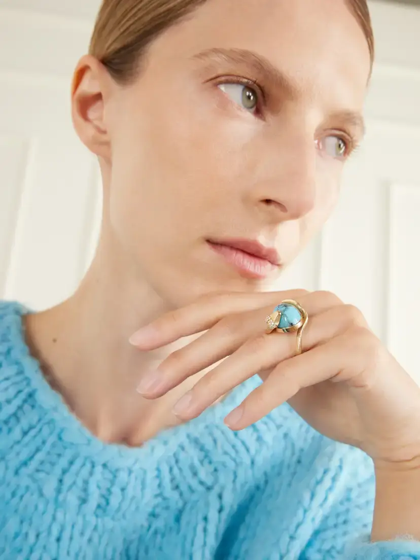 OLE LYNGGAARD COPENHAGEN Snakes 18-karat Gold, Turquoise And Diamond Ring | Thumbnail 2 OLE LYNGGAARD COPENHAGEN Snakes 18-karat Gold, Turquoise And Diamond Ring | Thumbnail 2