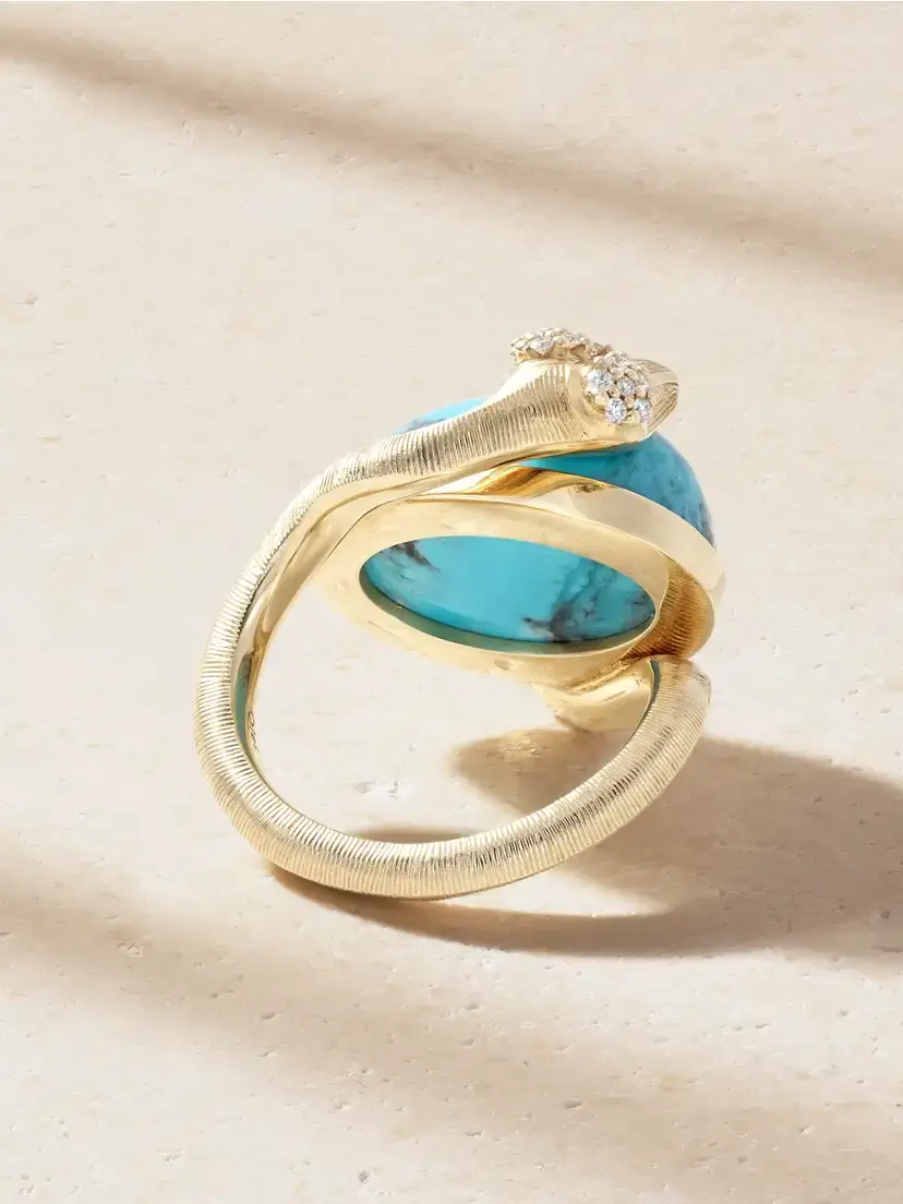 OLE LYNGGAARD COPENHAGEN Snakes 18-karat Gold, Turquoise And Diamond Ring | Thumbnail 3 OLE LYNGGAARD COPENHAGEN Snakes 18-karat Gold, Turquoise And Diamond Ring | Thumbnail 3