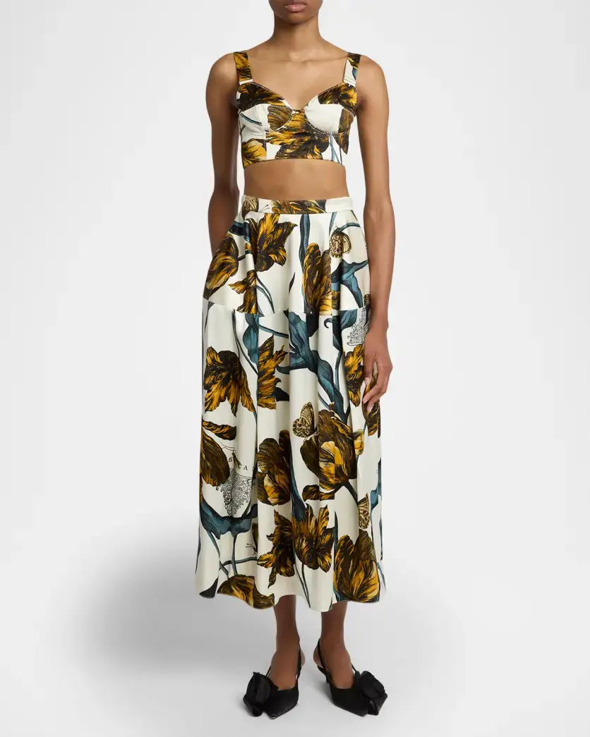 Erdem Floral-Print Duchess Midi Skirt | Thumbnail 2 Erdem Floral-Print Duchess Midi Skirt | Thumbnail 2