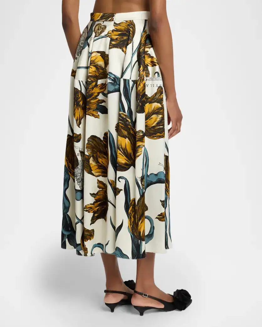 Erdem Floral-Print Duchess Midi Skirt | Thumbnail 3 Erdem Floral-Print Duchess Midi Skirt | Thumbnail 3