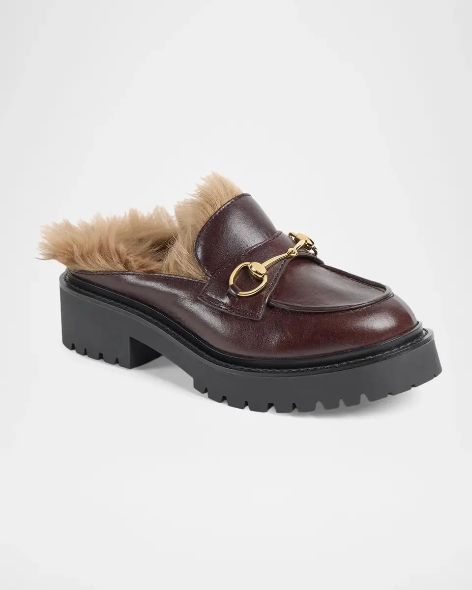 Gucci Rhodi Leather & Shearling Horsebit Mules | Thumbnail 5 Gucci Rhodi Leather & Shearling Horsebit Mules | Thumbnail 5