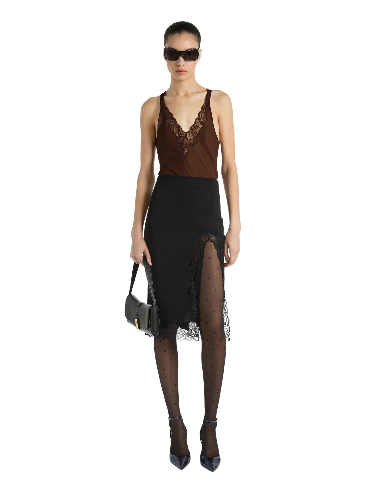 Knit vest top with lace Knit vest top with lace
