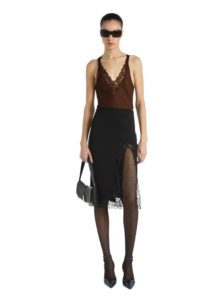 Balmain Knit vest top with lace