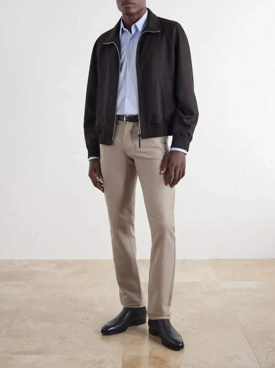 Brioni Straight-Leg Cotton-Moleskin Trousers | Thumbnail 2 Brioni Straight-Leg Cotton-Moleskin Trousers | Thumbnail 2