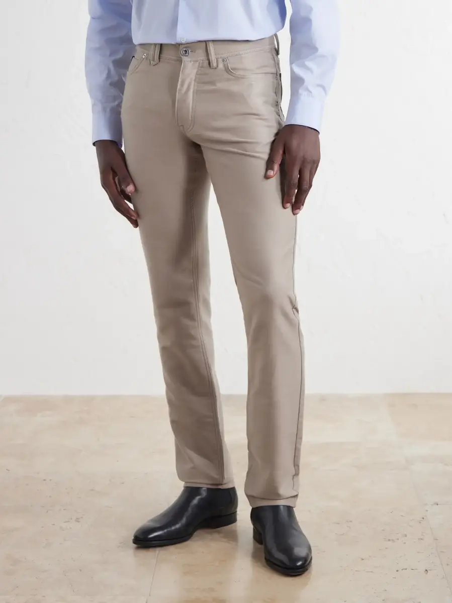 Brioni Straight-Leg Cotton-Moleskin Trousers | Thumbnail 3 Brioni Straight-Leg Cotton-Moleskin Trousers | Thumbnail 3