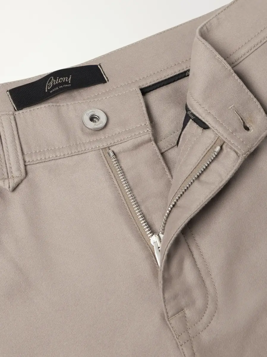 Brioni Straight-Leg Cotton-Moleskin Trousers | Thumbnail 5 Brioni Straight-Leg Cotton-Moleskin Trousers | Thumbnail 5