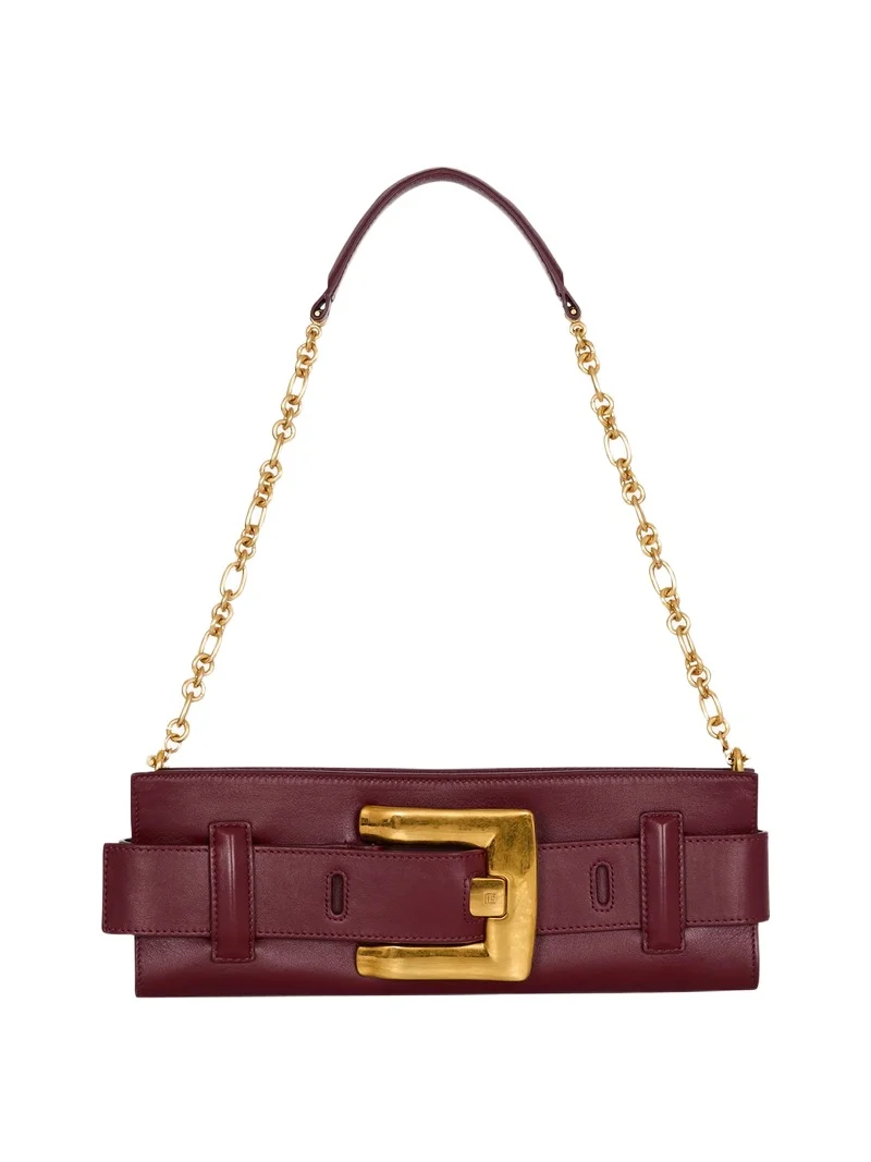Balmain Anthem calfskin leather clutch