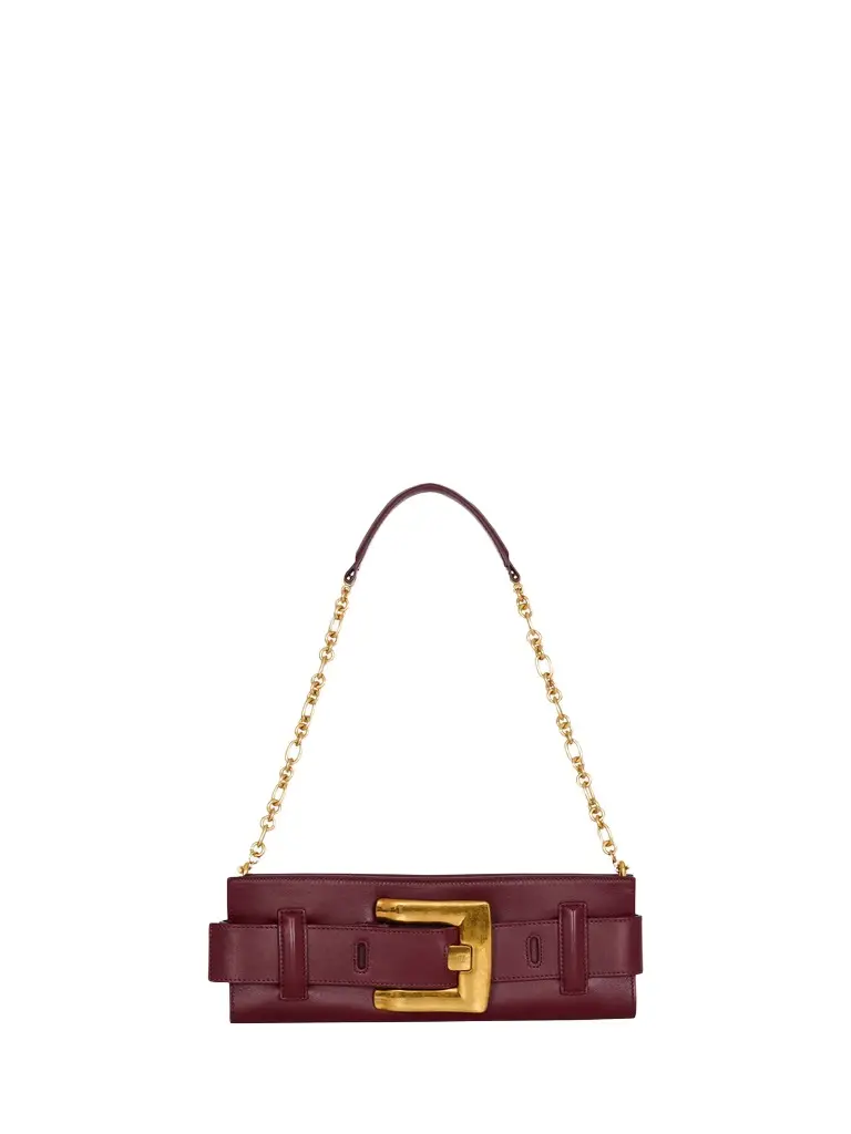 Balmain Anthem calfskin leather clutch