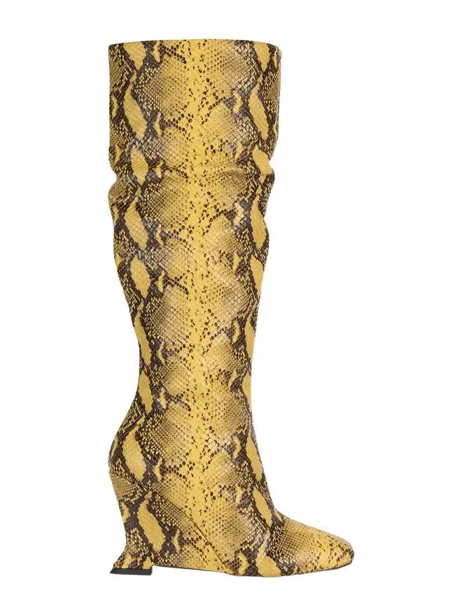 Balmain Wedge boots in python-effect leather