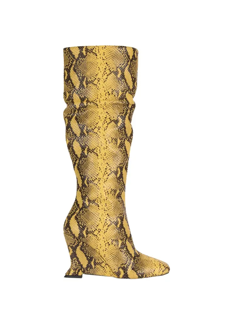 Balmain Wedge boots in python-effect leather