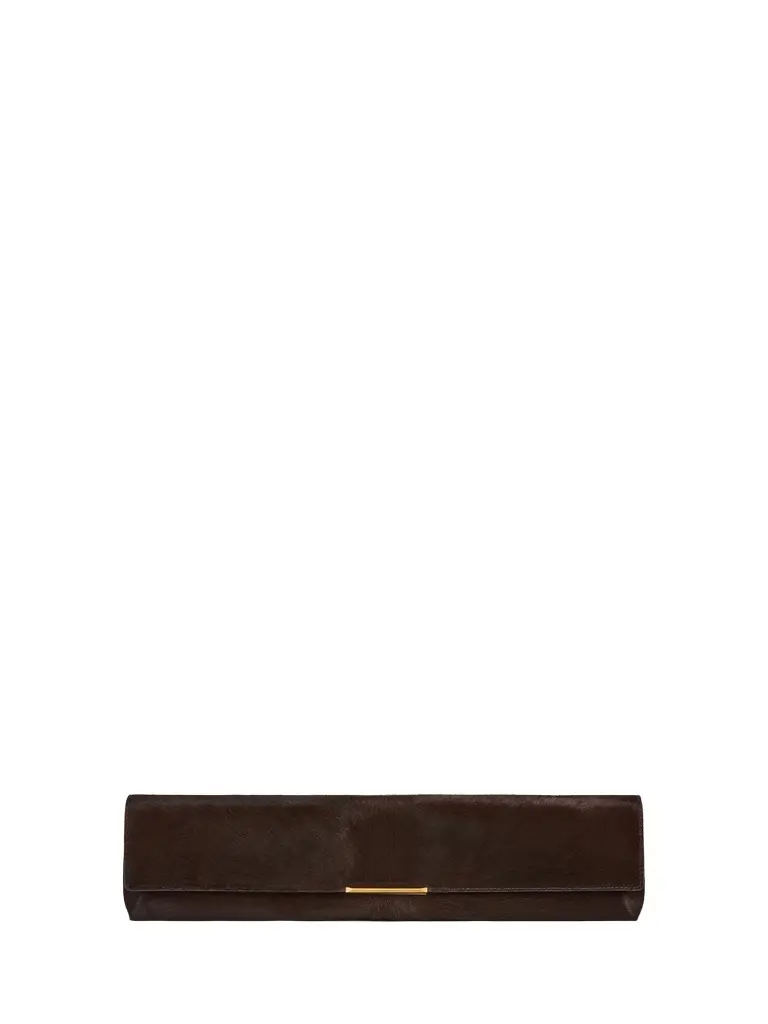Balmain LONG CLUTCH bag in pony-effect leather