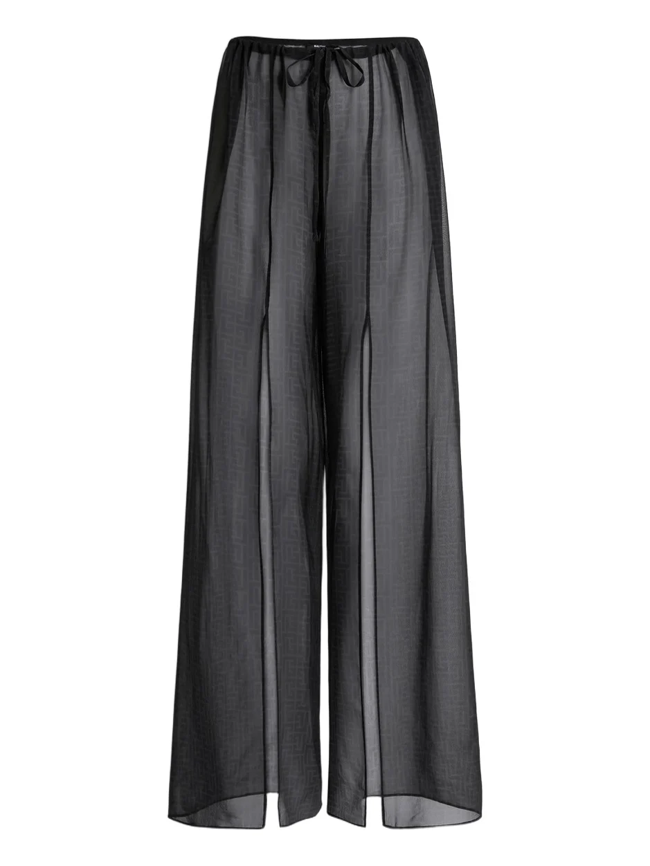 Balmain Monogram beach trousers in chiffon