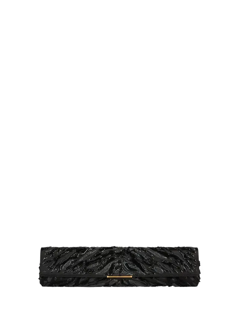Balmain LONG CLUTCH bag in embroidered satin