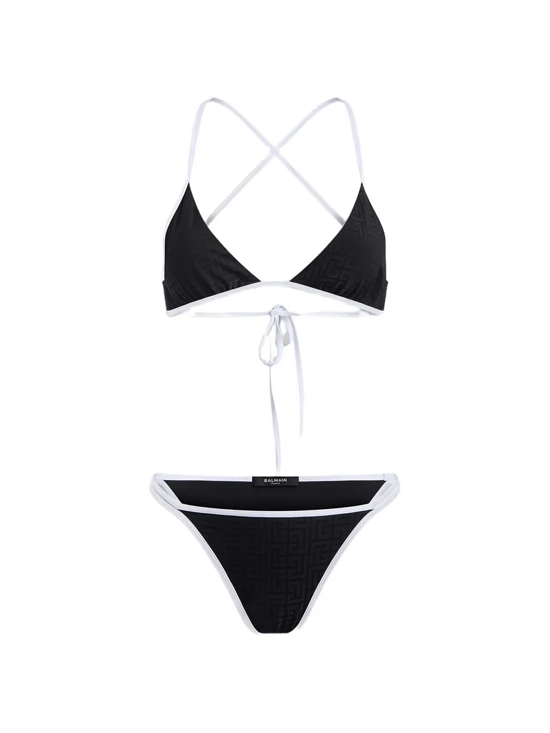 Balmain Monogram lycra swimsuit