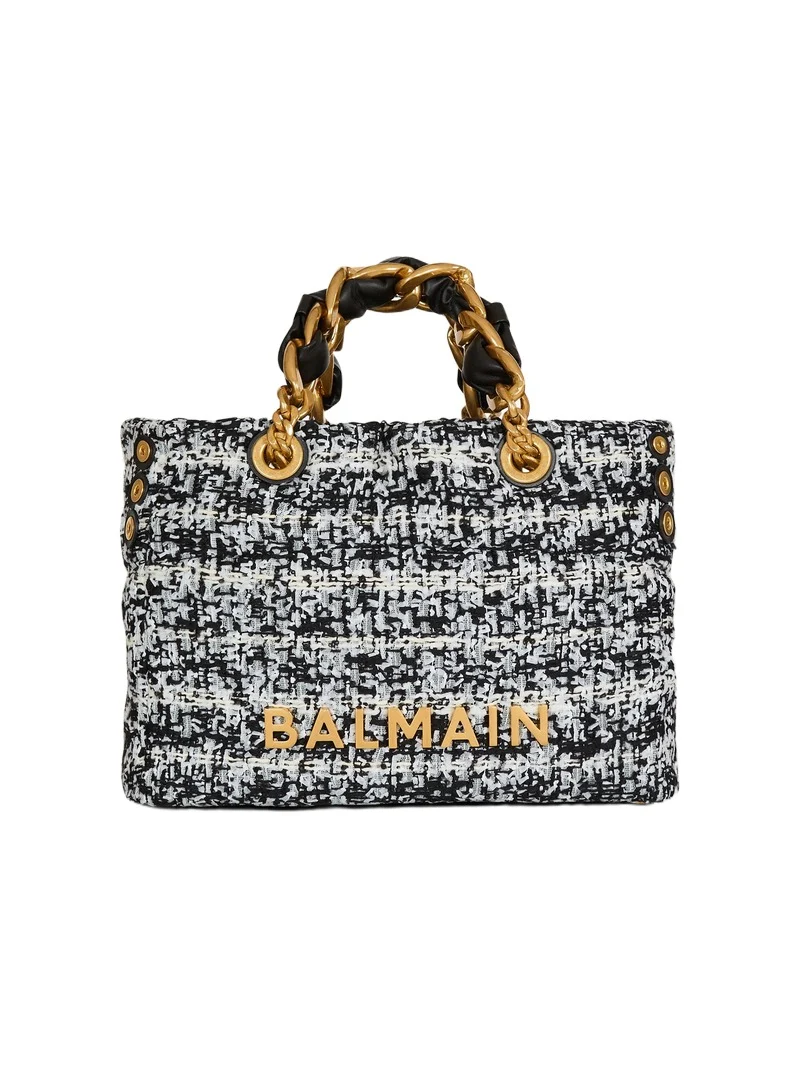 Balmain Small 1945 Soft tweed tote bag