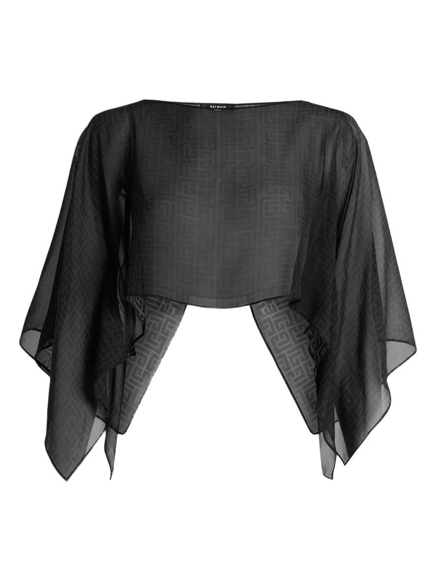 Balmain Monogram beach top in chiffon
