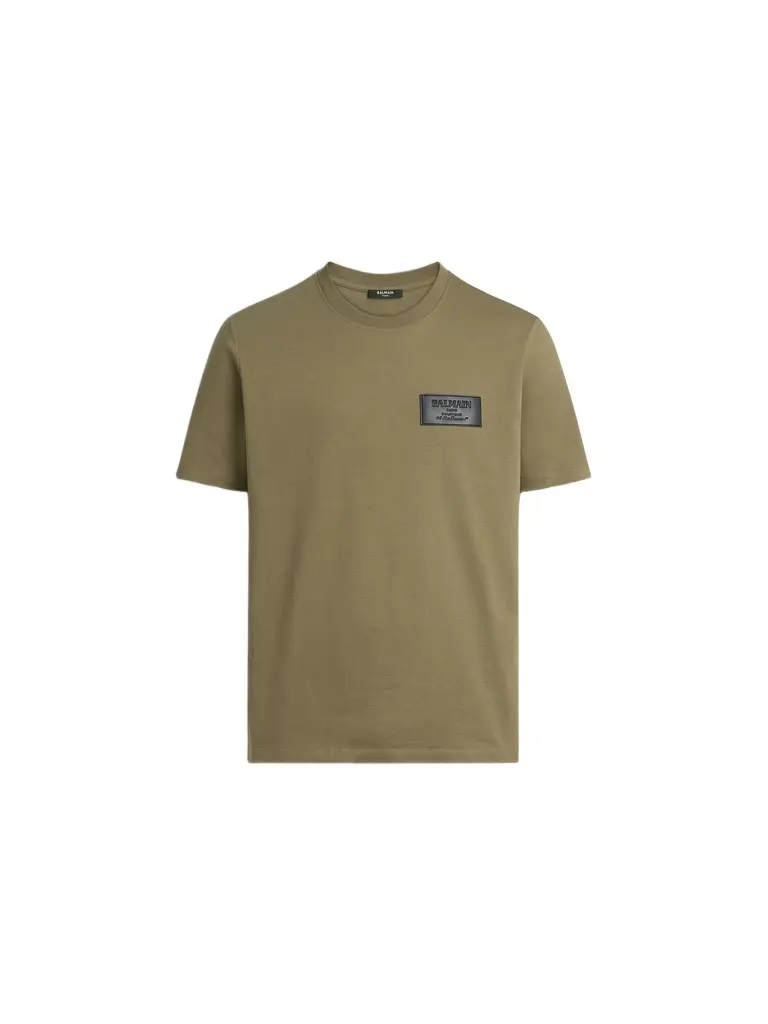 Balmain T-shirt with Vintage leather label