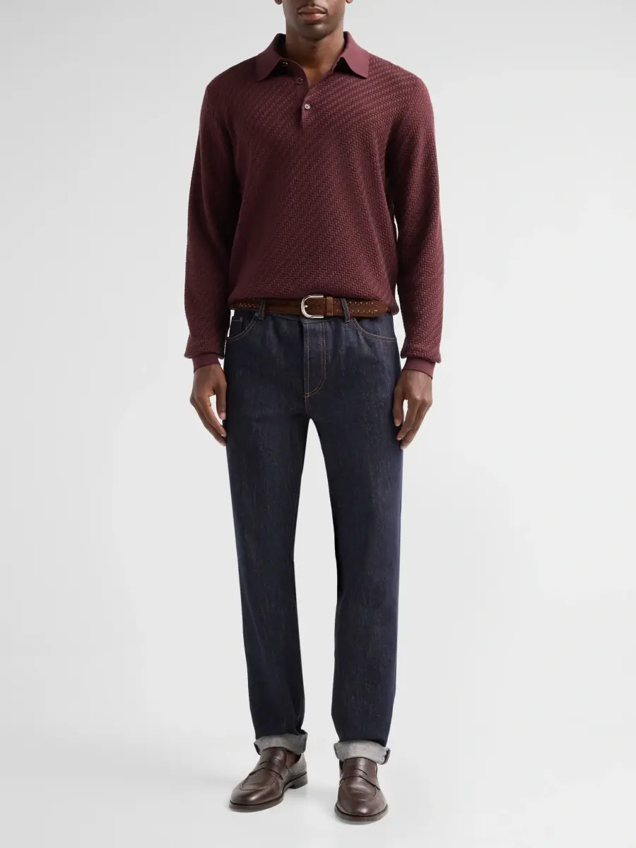 Brioni Men's Cotton-Silk-Cashmere Polo Shirt | Thumbnail 2 Brioni Men's Cotton-Silk-Cashmere Polo Shirt | Thumbnail 2