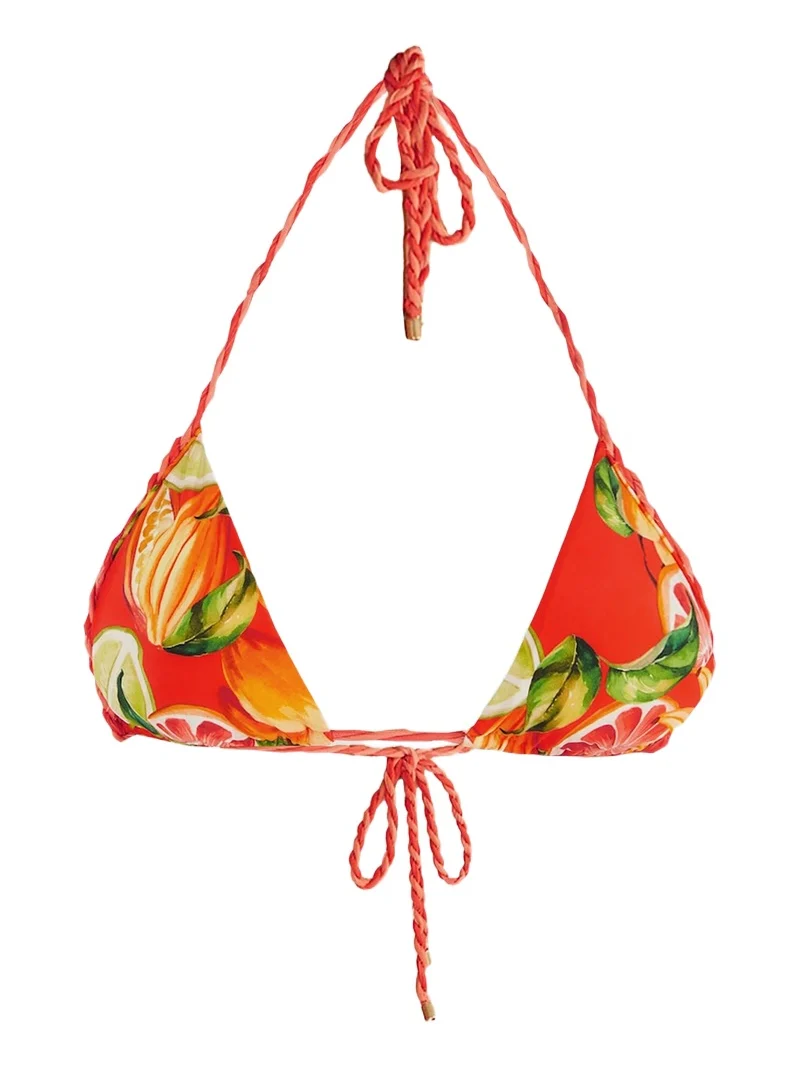 Women's Fruit Print Triangle Bikini Top Women's Fruit Print Triangle Bikini Top