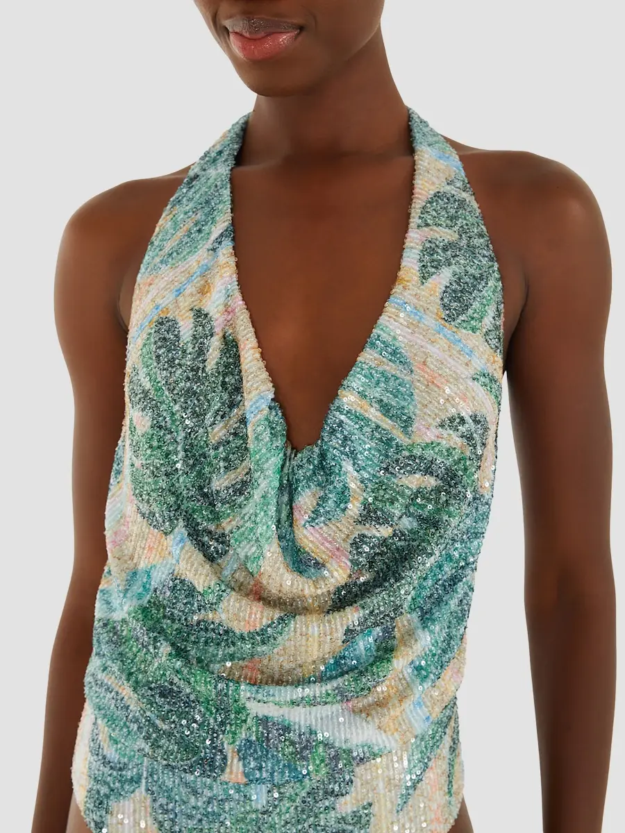 Farm Rio Women's Mosaic Draped One-Piece Swimsuit | Thumbnail 4 Farm Rio Women's Mosaic Draped One-Piece Swimsuit | Thumbnail 4