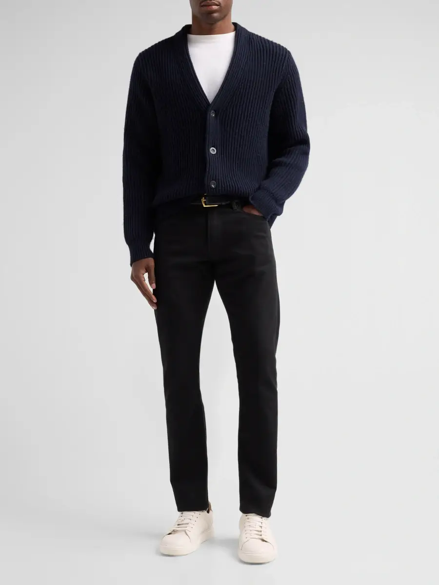 Vince Men's Winter Rib-Knit Cardigan | Thumbnail 2 Vince Men's Winter Rib-Knit Cardigan | Thumbnail 2