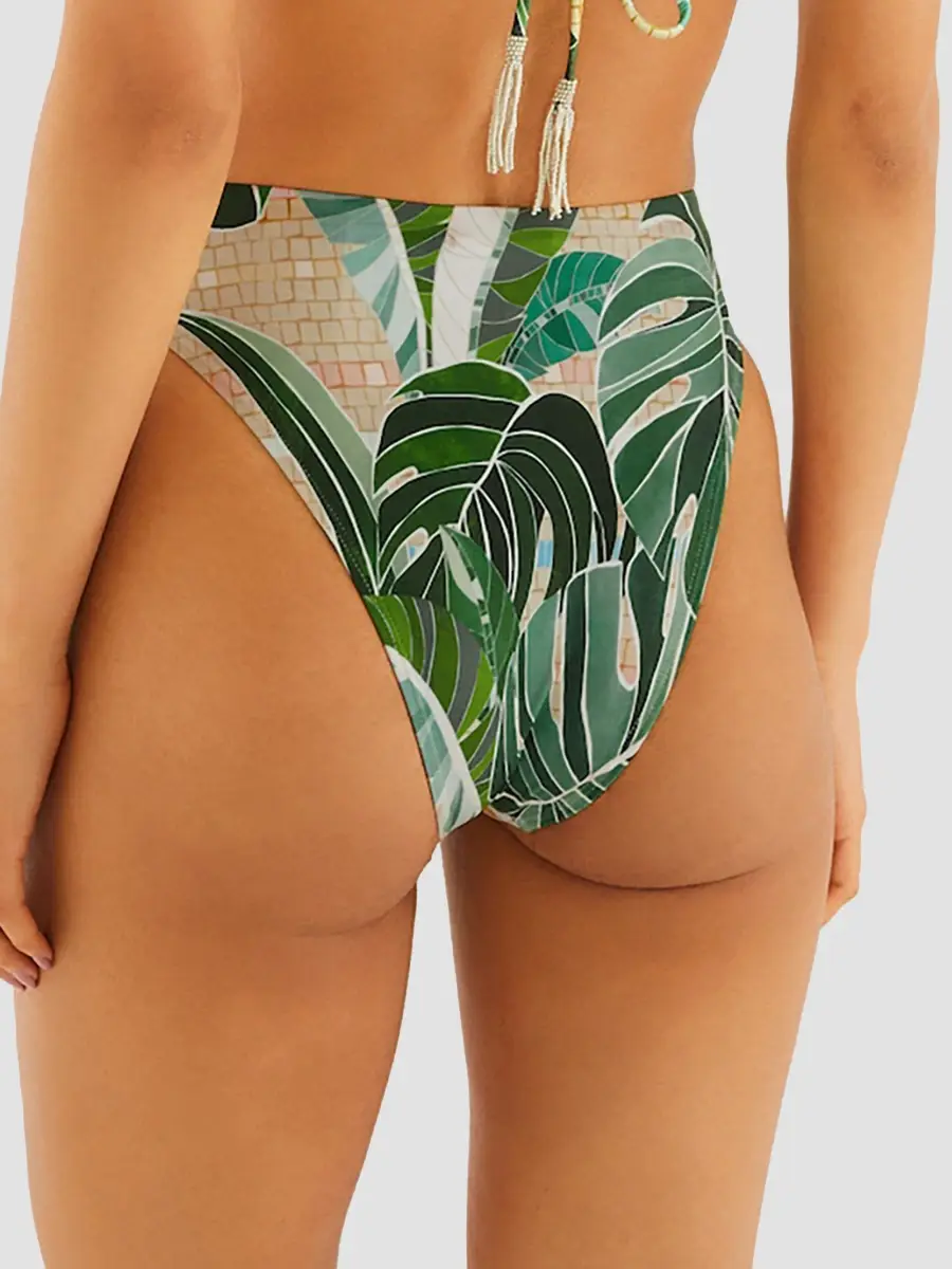 Farm Rio Women's Mosaic High-Waisted Bikini Bottom | Thumbnail 3 Farm Rio Women's Mosaic High-Waisted Bikini Bottom | Thumbnail 3