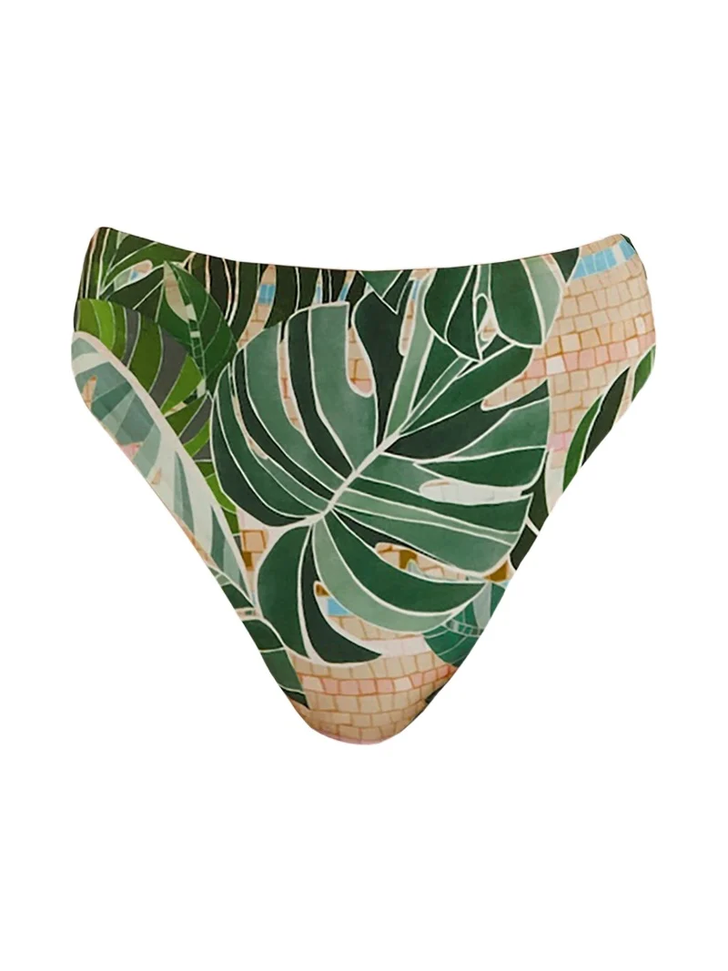 Farm Rio Women's Mosaic High-Waisted Bikini Bottom